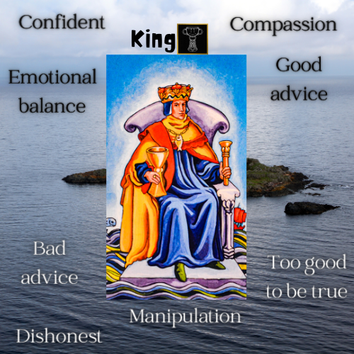 king of cups tarot meaning, tarot king of cups meaning, king of cups meaning, meaning of the king of cups tarot card, king of cups flashcard, king of cups tarot flashcard, tarot cheat sheet